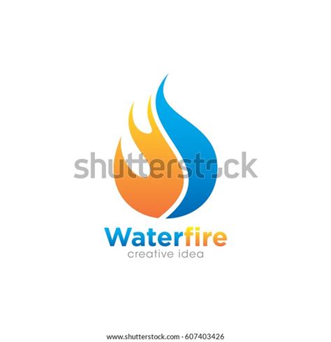 Creative Water Fire Concept Logo Design Stock Vector Royalty Free