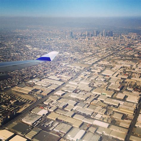 Downtown Los Angeles Airplane View Downtown Los Angeles Scenes