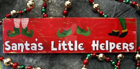Santas Little Helpers Decorative Wooden Sign By Schumart On Deviantart
