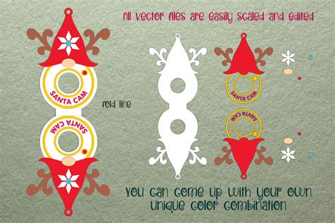 Santa Cam Gnome - Christmas Candy Holder SVG By Olga Belova