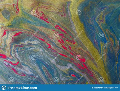 Liquid Marbling Acrylic Paint Background Fluid Painting