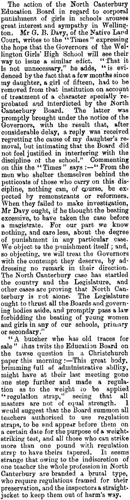 Papers Past Newspapers Ashburton Guardian 2 February 1894 Corporal Punishment