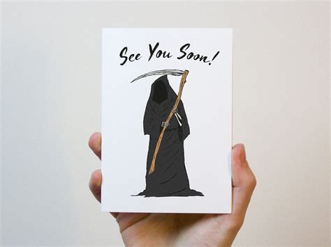 Grim Reaper Birthday Card Funny Birthday Card Offensive Etsy