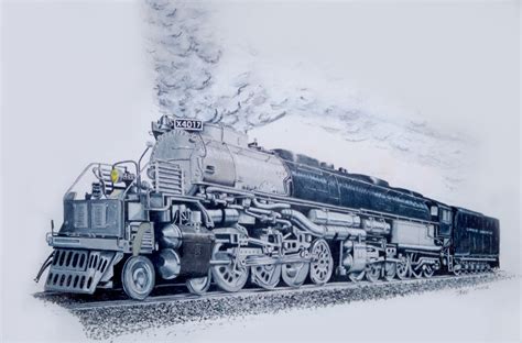 North American Steam Loco Big Boy It Is Actually Done In Colour Pencil