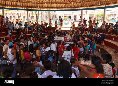 People In Census Caballococha Amazonas River Loreto Peru Stock
