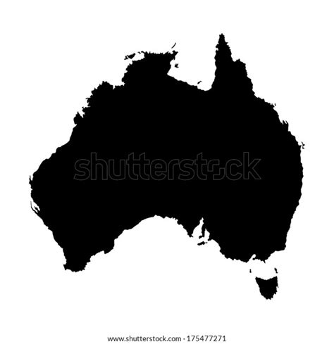 High Detailed Vector Map Australia Silhouette Stock Vector Royalty