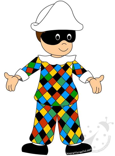 Maschera Di Arlecchino Per Bambini Da Stampare E Colorare Lavoretti