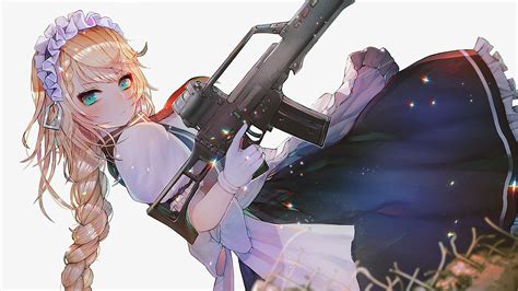 Girls Frontline Green Eyes G36c With White Background Hd Games