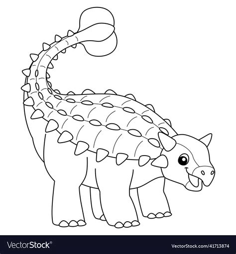 Ankylosaurus Dinosaur Coloring Page Illustration Vector Art At My Xxx