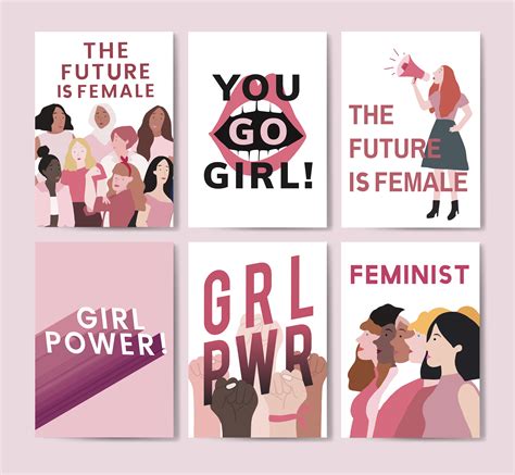 Collection of feminist message poster vectors - Download Free Vectors 