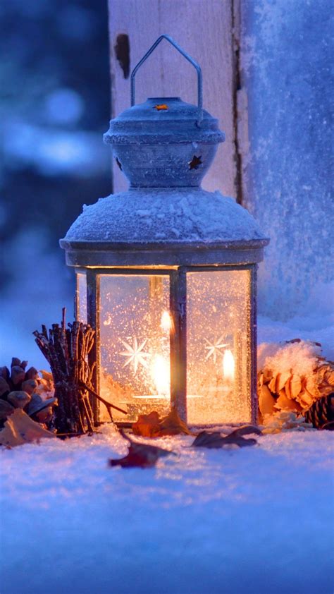 Lantern Snow Winter Christmas Eve Free 4k Ultra Hd Mobile