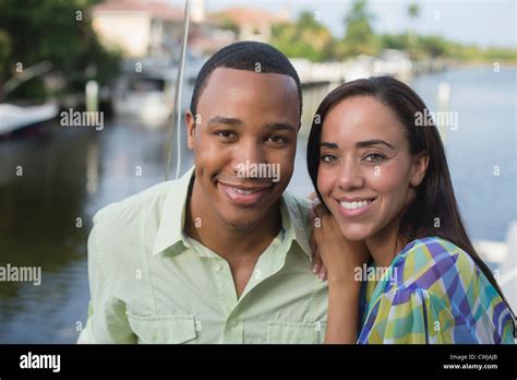 Smiling Mixed Race Couple Stock Photo Alamy