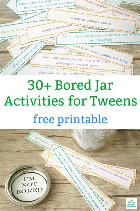 Im Bored Jar Activities For Tweens Free Printable Bored Jar