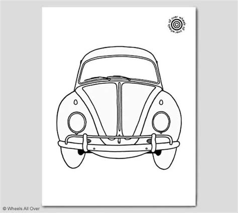 Coloring Book Page Volkswagen Beetle Classic Car Colouring