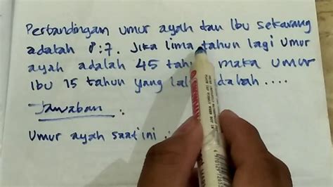 Pembahasan Soal Matematika Perbandingan Umur YouTube