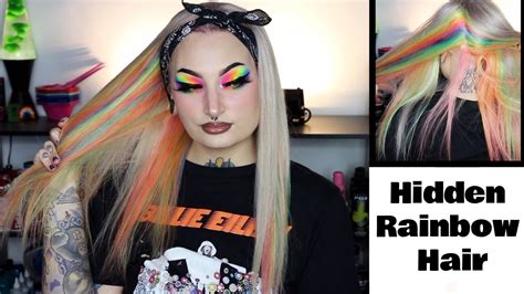 hidden rainbow hair trying a new technique youtube
