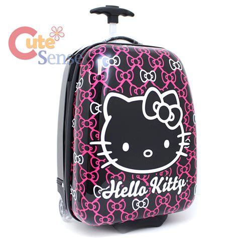 Hello Kitty Luggage Abs Trolley Bag 17 Rolling Hard Suit Case Black