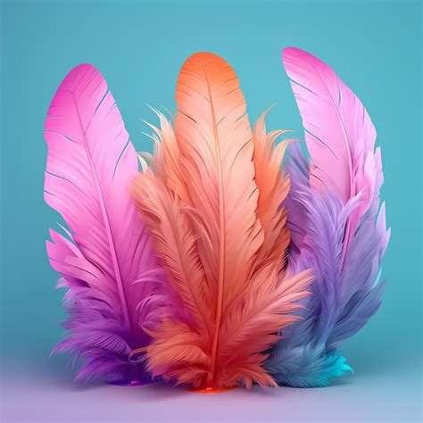 Premium Ai Image 3d Render Of Pastel Color Feathers