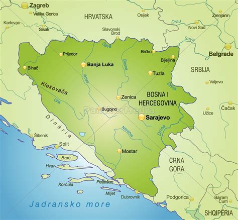 Karta Bosnien Hercegovina Bosnia Road Herzegovina Map Mapa Maps Europe