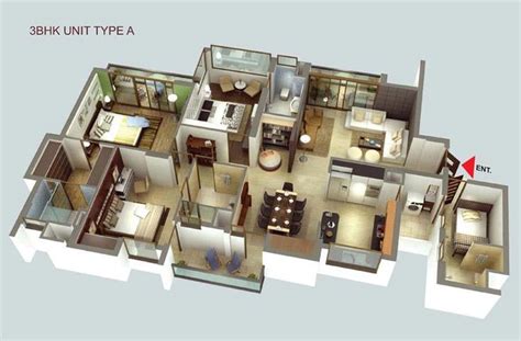 Our 1 bedroom house plans and 1 bedroom cabin plans may be attractive to you whether you're an empty nester or mobility challenged, or simply want one bedroom on the ground floor (main level) for convenience. luxury apartment | 3D House Plans & Floor Plans ...