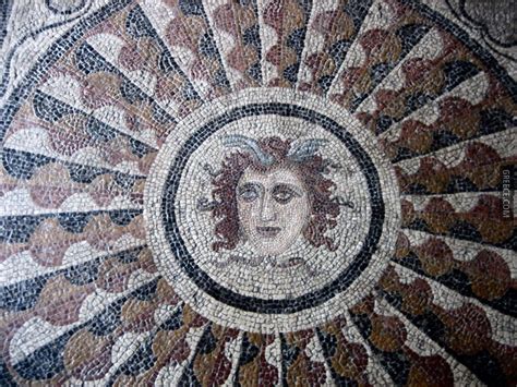 Mosaic Of Medusa From Kos Installed In The Palace Of The Grand Master