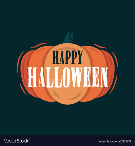 Happy Halloween Title On A Pumpkin Royalty Free Vector Image