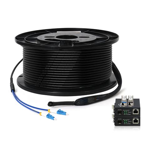 10g Fiber Ethernet Media Conversion Kit With 300m Pre Made Fiber Optic