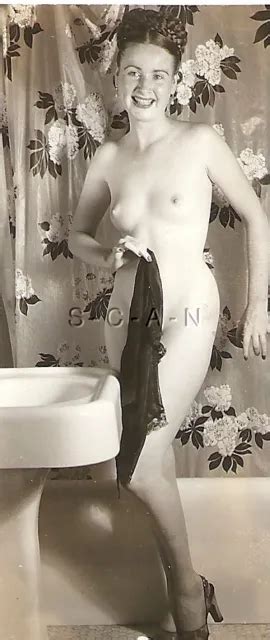 Org Vintage S S Nude Sepia Rp Brunette Bathroom Lingerie