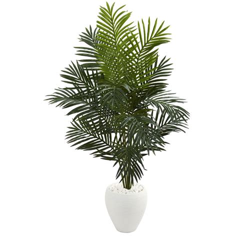 Nearly Natural Indoor 55 Ft Paradise Artificial Palm Tree In White