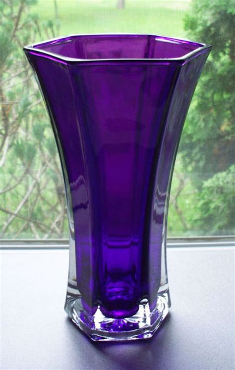 Vtg Hoosier Glass Vase Cased Rare Purple 1940 50s Tall Ebay Purple Vase Purple Glass Glass