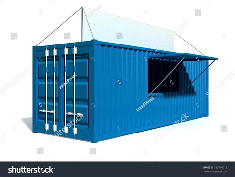 Render Blue Shipping Container Converted Into 库存插图 182449013 Shutterstock