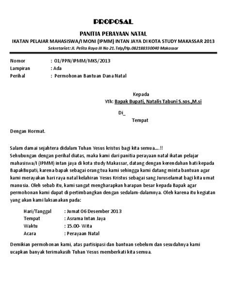 Contoh Surat Permohonan Bantuan Dana Natal - Bersama surat ini kami mau