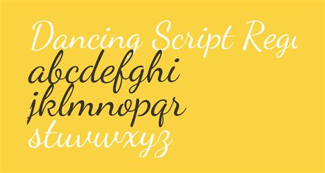 Dancing Script Regular Free Font What Font Is