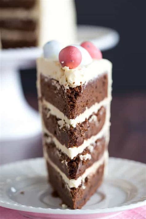 Malted Chocolate Cake With White Chocolate Frosting