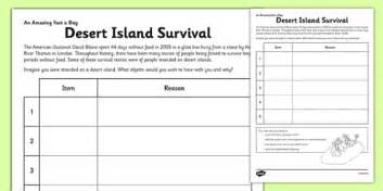 Desert Island Survival Worksheet Learning Resource Twinkl