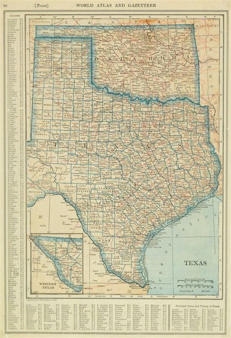 Texas And Oklahoma Map 1921 Original Art Antique Maps And Prints
