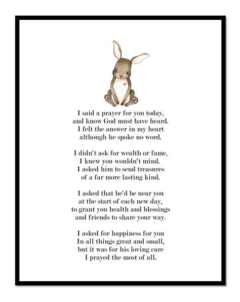 I Said A Prayer For You Bunny Rabbit Nursery Art I Said A Etsy Israel