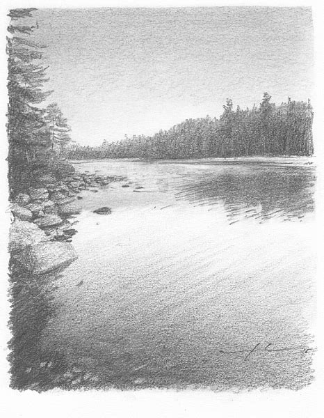 Lake Pencil Drawing At Explore Collection Of Lake