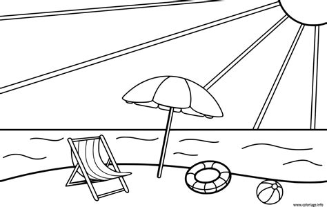 Coloriage Plage Soleil Vacance Jecolorie Com