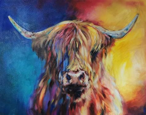 Large Paintings — Sue Gardner Studio In 2020 Highland Cow Painting