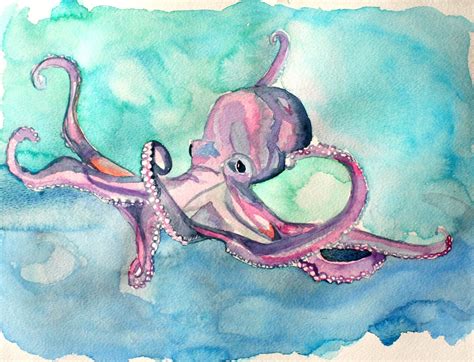 Octopus Garden Watercolor Print By Nicolamacneil On Etsy