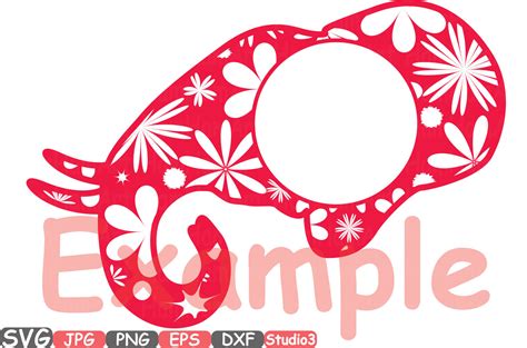 Download Elephant Circle Mascot v2 Frames Jungle Animal Safari Flower Monogram Cutting Files SVG ...