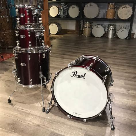 Used Pearl Reference Pure 4pc Drum Set Black Cherry Ebay