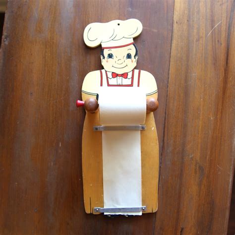 Vintage Chef Grocery List Note Holder With Paper Roll