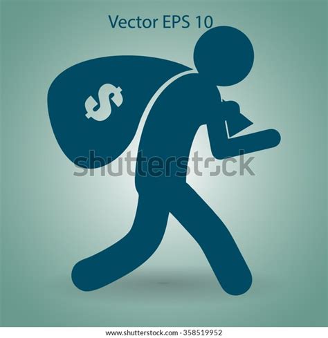 Thief Bag Money Vector Illustration Stock Vector Royalty Free