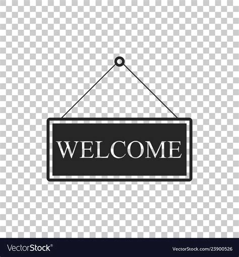 Hanging Sign With Text Welcome Icon Isolated Vector Image