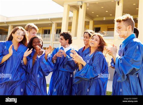 Group Of High School Students Celebrating Graduation Stock Photo Alamy