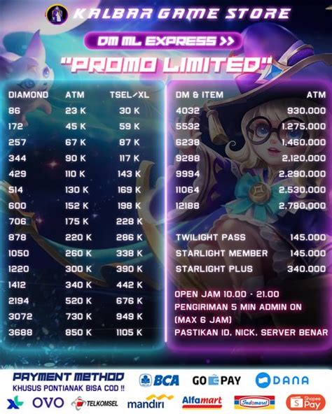 Jual Diamond Mobile Legend Bebas Pilih Varian Di Lapak Kalbar Game Store Bukalapak