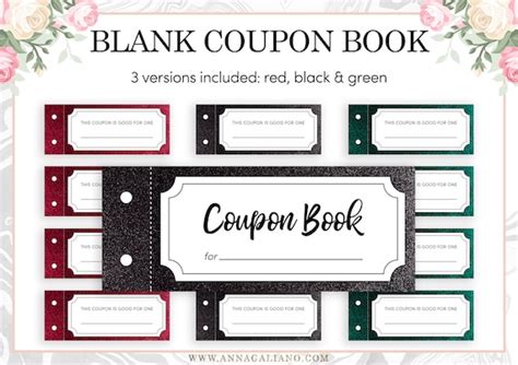 Printable Coupon Book Template Blank Vouchers Best Friends Etsy