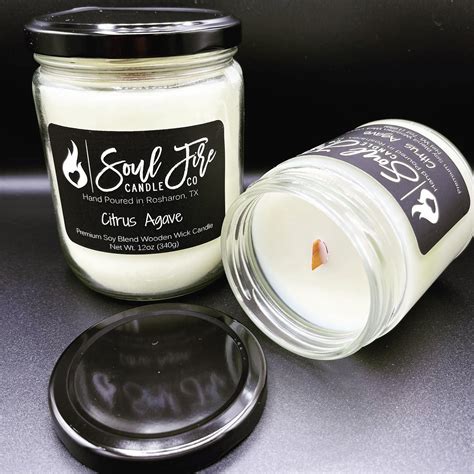 Citrus Agave Wooden Wick Candle Soul Fire Candle Company